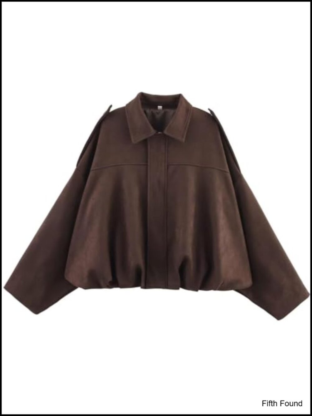 Faux Suede Bomber Jacket Oversized Cropped Batwing Streetwear Coat